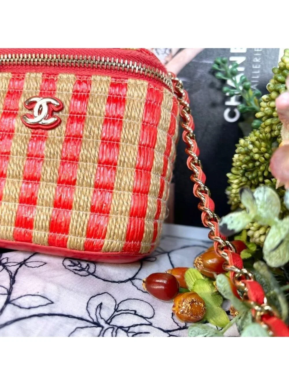 Chanel Chain Shoulder Vanity Basket Bicolor